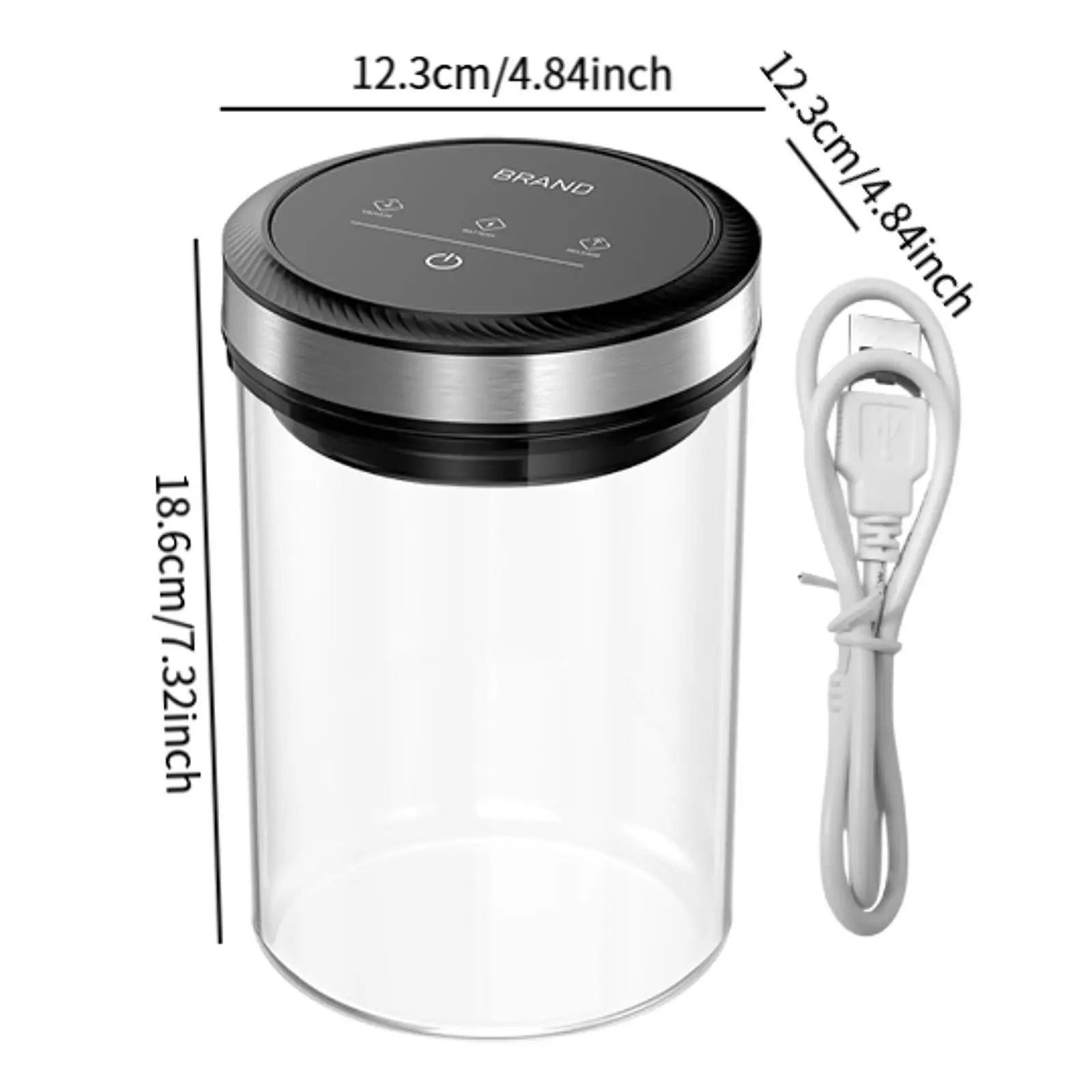 Boîte à Café Sous Vide Automatique en Verre – Récipient Hermétique pour Grains, Thé et Aliments Secs