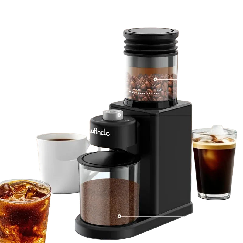 Moulin à Café Électrique à Meules Coniques 25 Réglages – 200W pour Expresso et Presse Française