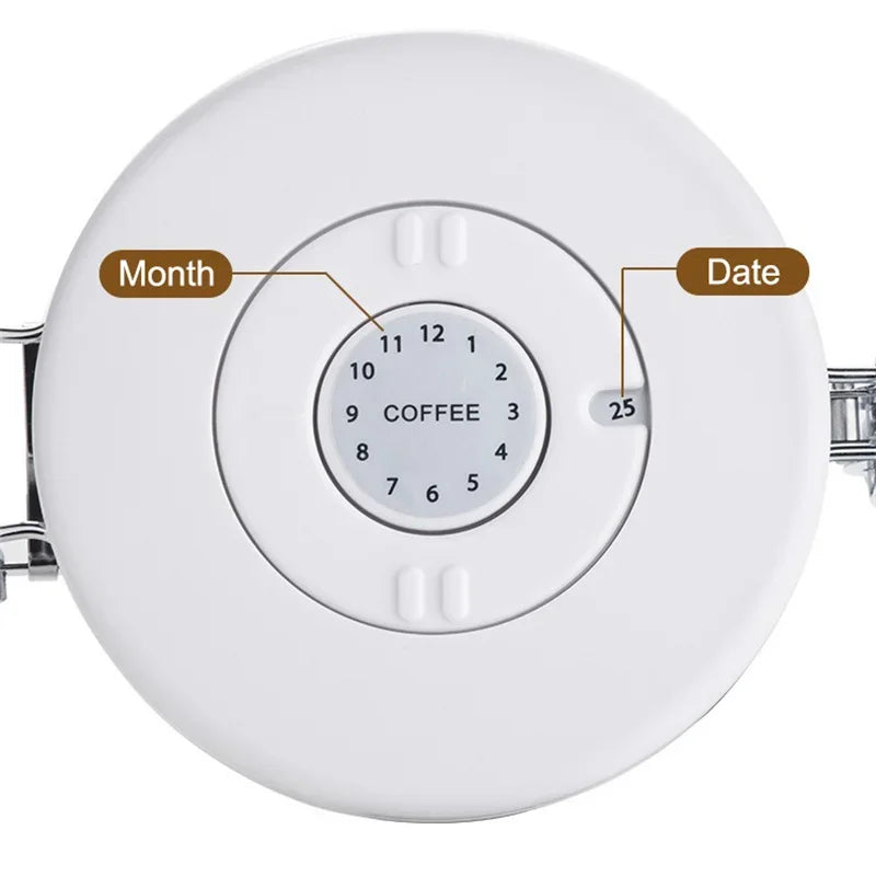 Récipient à Café Hermétique 1,8 L en Acier Inoxydable 304 – Boîte de Stockage Sous Vide avec Cuillère Doseuse