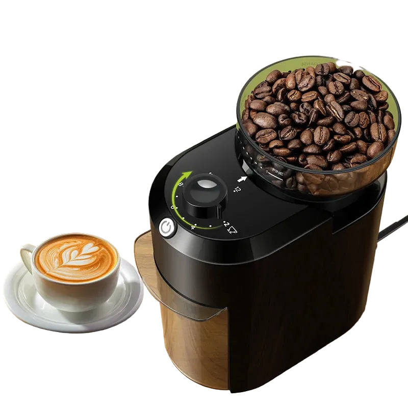 Moulin à Café Électrique Réglable à Meules avec 28 Réglages de Mouture Précis 120V/220V