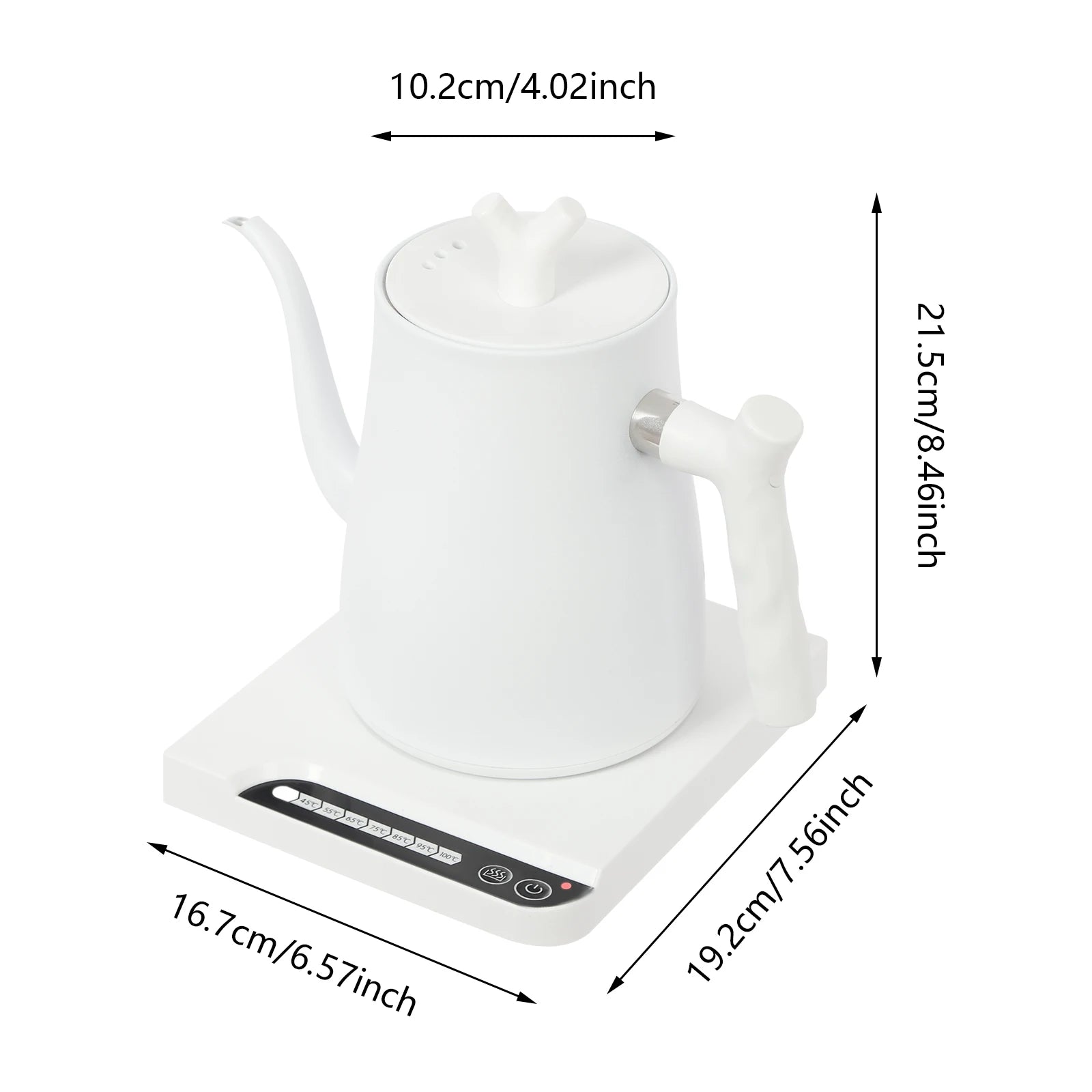 Bouilloire Électrique à Col de Cygne 1 L en Acier Inoxydable 304 – 1000 W avec Contrôle de Température, 220 V