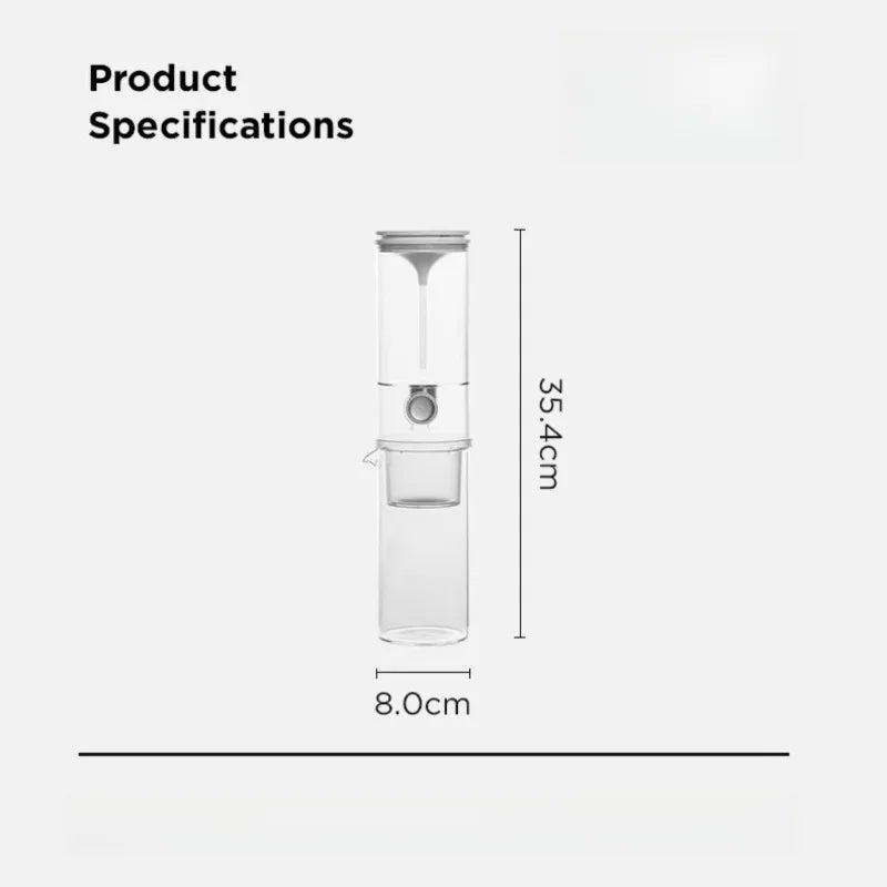Cafetière Goutte à Goutte Glacée en Verre Grande Capacité – Cafetière à Infusion Froide Portable