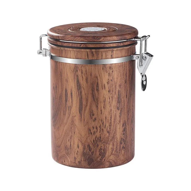 Récipient à Café Hermétique 1,8 L en Acier Inoxydable 304 – Boîte de Stockage Sous Vide avec Cuillère Doseuse