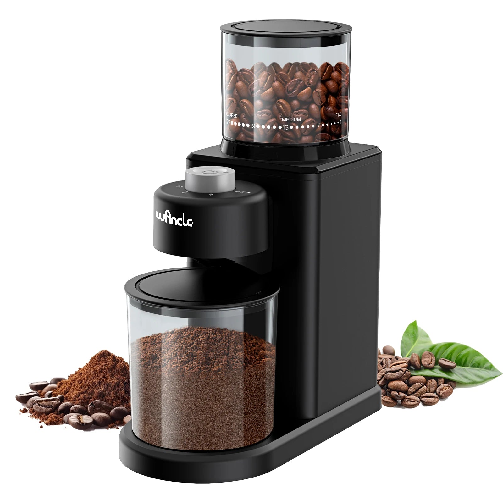 Moulin à Café Électrique à Meules Coniques 25 Réglages – 200W pour Expresso et Presse Française
